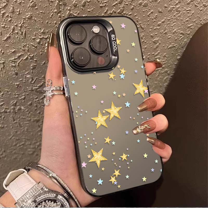 Matte Pc Case - Renkli Yıldız Desenli Mat Sert Kılıf